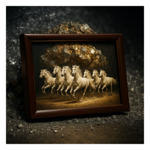 7 Horses Pyrite Frame Vastu
