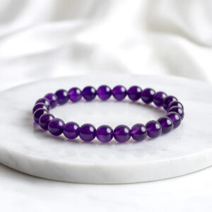 Amethyst Crystal Bracelet | Natural Purple Amethyst Bracelet for Calmness, Protection, Intuition & Spiritual Growth – Being Blissful™